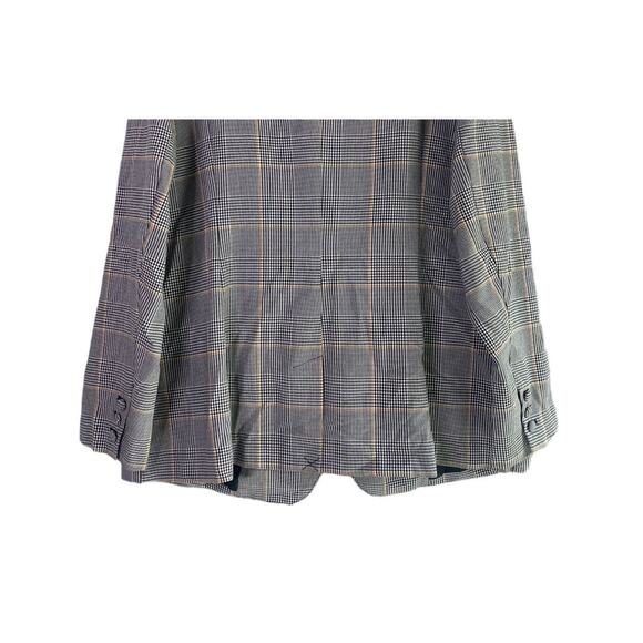 Lane Bryant Double Breasted Houndstooth Plaid Blazer Shoulder Pads 16 Grey #4103 - Picture 9 of 15